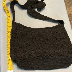 Elegant Black Crochet Shoulder Bag